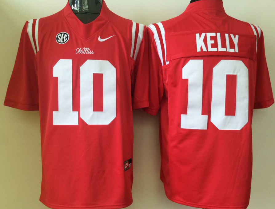 NCAA Men Ole Miss Rebels Red 10 kelly